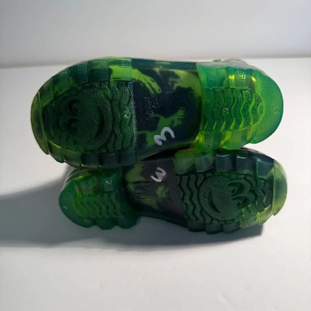 Western Chief Green Dinosaur Light Up Rain Boots- Size 7